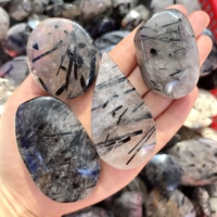 Penjualan Panas Batu Lapis Lazuli Alami Bentuk Hati, Batu Palm Tourmaline Hitam, Batu Palm Irisan Kuarsa, Tongkat Bulan Amethyst Impian, Hadiah