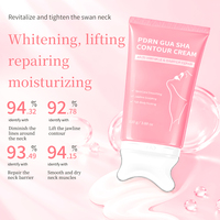 Crème pour le cou au collagène PDRN avec masseur Gua Sha intégré, crème raffermissante anti-rides pour le cou