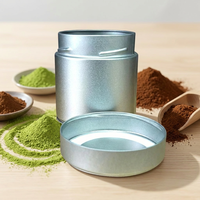Boîte de rangement hermétique en tôle recyclable pour café, thé, matcha, épices, lait, chewing-gum, de forme ronde