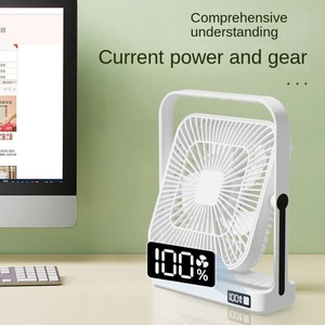Portable <b>Table</b> Fan 4000mAh Bottom Digital Display 5 Wind Speeds Usb Flexible Rechargeable Fans Electric Desk Fan - Product Image 2