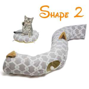 4 Wege großes Katzentunnel-Crinkle-Bett Großes Pop-up-Bett mit Katzenspielzeug-Haustier röhre - Product Image 5