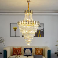 Lustre en cristal moderne et luxueux personnalisé BGST, grand lustre Empire avec télécommande pour hôtels