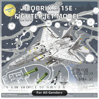 Reobrix 33034 Modèle de blocs de construction de chasseur F-15E à l'échelle 1:8 en plastique, 40 pièces, jouet éducatif, cadeau de festival