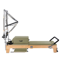 Máquinas de reformador de estudio de Pilates de alta calidad, entrenamiento de Yoga en casa, medio trapecio de madera de roble, reformador de Pilates con torre
