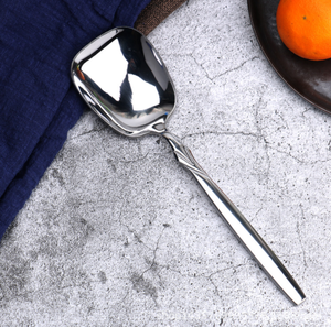 Cuillère de service personnalisée grande taille pour buffet, en acier inoxydable, pour café, thé, miel, desserts, confitures, cuillère de dégustation carrée, vente en gros - Product Image 3