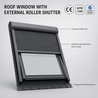 Fenêtre de toit coulissante en aluminium à double vitrage isolant thermiquement pour maisons, sécurité domestique, Australie, électrique