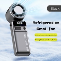 Nouveau ventilateur portable transfrontalier ultra-puissant, pliable, à suspendre au cou, avec compresse de glace rafraîchissante, haute vitesse, USB, batterie 4000-6000mAh
