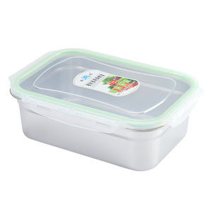 Stainless Steel Food Storage Container Square With Lid Airtight Freezer Box Large Capacity Portable Travel Use - Product Image 1