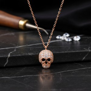 Forma de Calavera, diseño de piedra de circón transparente, venta al por mayor, hecho a mano, turco, hecho a mano, joyería de plata de ley 925 - Product Image 3