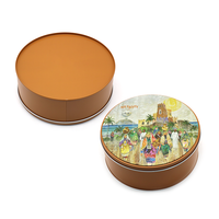 Boîte métallique ronde rectangulaire en fer blanc personnalisée Boîte en métal avec couvercle pour pâtisserie, baklava, beurre, biscuit et gâteau