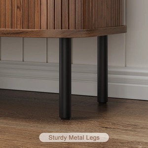 Meuble <span class=keywords><strong>de</strong></span> rangement à <span class=keywords><strong>chaussures</strong></span> étroit cannelé à 6 niveaux avec porte coulissante et étagères réglables pour entrée et couloir – Fournisseur d'usine - Product Image 5