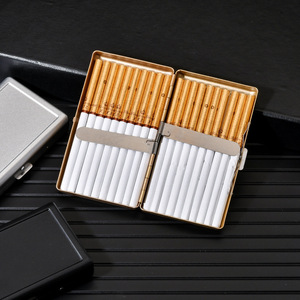 Boîte à cigarettes <span class=keywords><strong>vintage</strong></span> pour femmes, portable, anti-pression, rectangulaire, en métal, pour 20 cigarettes fines - Product Image 5