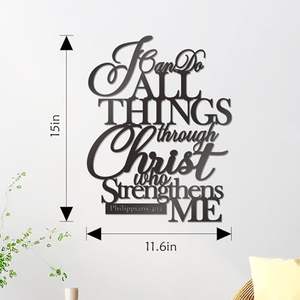 Puedo Hacer Todo en Cristo, Letrero Metálico Decorativo para Pared, Decoración Religiosa, Arte Cristiano, Versículos Bíblicos para el Hogar - Product Image 6