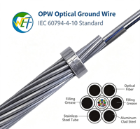 Kabel Serat Optik Komposit OPGW Struktur Multi Loose Tube Stranded, Kabel Ground, Kabel Wolf, Kabel Komunikasi Daya Udara