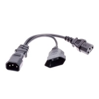 Câble d'alimentation Y Splitter pour serveur UPS PDU 50 cm, IEC320 C14 vers 2 x C13, 10A 250V, rallonge 3x18AWG