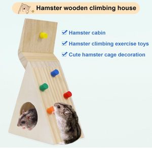 Renkli Modern ahşap kauçuk kafes oyuncak tahterevalli tünel gizlemek küçük hayvanlar için oyuncak oyna cüce Hamster fare - Product Image 3