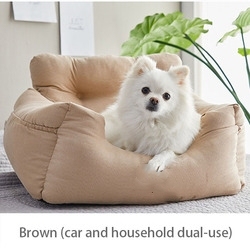 Eco-Friendly Durable Portable Dog Sofa Bed <b>Car</b> <b>Seat</b> Carrier with Pet <b>Seat</b> Belt Cotton & Polyester <b>Waterproof</b> <b>for</b> Dogs Cats Solid - Product Image 4