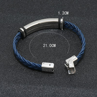 Bracelet simple en acier inoxydable européen et américain transfrontalier, bracelet en cuir tressé, anneau, gravure personnalisable en DIY