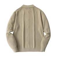 Fashion Casual Einreiher Strick Herren Pullover Herbst Revers Einfarbige Strickjacke Gestrickt Herren Pullover Mantel