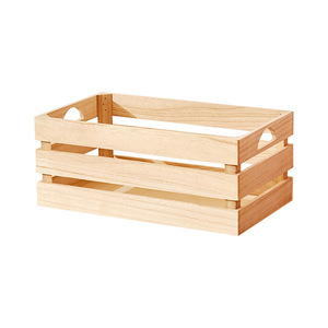 Panier de rangement en bois rectangulaire empilable, boîte en bois massif pour organiser les fruits et légumes dans la cuisine - Product Image 2