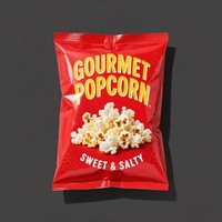 Sac d'emballage de bouffées en plastique imprimé personnalisé pochette à joint arrière alimentaire-maïs soufflé chips de pomme de terre bonbons noix sucre collation café thé feuille