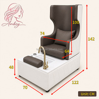 Fauteuil de pédicure électrique inclinable de luxe, 360° °   Station de manucure rotative pour spa des pieds avec pompe de vidange pour salon de manucure