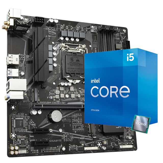 Used GIGABYTE B560M DS3H AC Gaming Motherboard with Intel B560 Chipset 10th Core CPU I5 11400 11500 11600K Processors