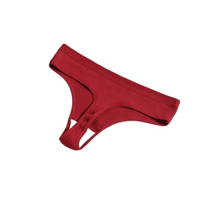 Biancheria intima donna mutande comode da ragazza tinta unita perizoma a righe a vita bassa perizoma di cotone mutandine da donna - Product Image 1