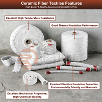 Joint d'étanchéité haute température 2300F en fibre céramique, corde tressée carrée pour chaudière, four, fourneau, four à céramique