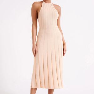 Vestidos Midi de Mujer de Alta Calidad, Diseño Personalizado OEM, Nueva Colección, Color Sólido, Sin Mangas, Casuales, Tejidos, Sensuales y Elegantes - Product Image 5