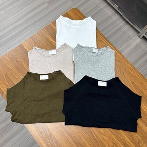 Camiseta de Manga Corta con Cuello Redondo, Estilo Vintage, 100% Algodón Slub, Unisex, Gruesa, con Borde Crudo, Impresión 3D Personalizada, Transpirable - Product Image 4