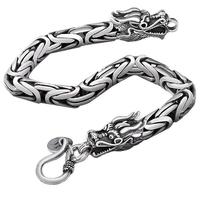 Bracelet manchette vintage tête de dragon pour homme, style punk hip-hop, chaîne à écailles, métal multicolore, plaqué argent/doré antique, gothique, motard, Beiver