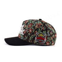 Gorra de Béisbol Unisex al por Mayor, Ajustable, de Tela Oxford Dobby con Diseño Jacquard de Puntos y Flores, Estructurada, Personalizada, con Bordado 3D, 100%