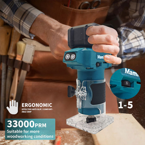 Défonceuse compacte sans fil Mamidw, outil de rabotage à immersion 33 000 tr/min, base fixe 5 vitesses, pour <span class=keywords><strong>batterie</strong></span> 18V - Product Image 5