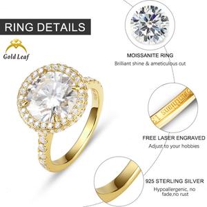 Anillo de Compromiso de Moissanita con Corte Brillante Redondo y Certificado GRA de Goldleaf, Plata de Ley 925, Garantizado - Product Image 6