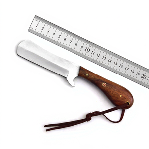 Cuchillo de camping multifuncional EDC hecho a mano para hombre, de acero con alto contenido de carbono 1095, estilo vaquero, con mango de madera de palisandro y cuero. - Product Image 1
