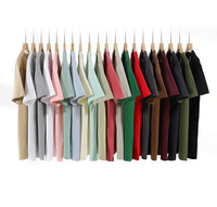 T-shirts Homme en Coton Épais 270 g/m² 100% Coton Éponge, 33 Couleurs, Col Rond, Couleur Unie, Respirant, Streetwear, Logo Personnalisé, Vente en Gros