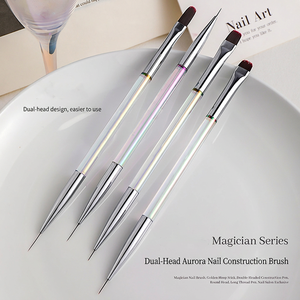 Pinceau à ongles double tête avec logo personnalisé, poils en nylon, stylo liner pour gel de construction, pour salon de manucure professionnel - Product Image 4