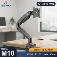 Support d'écran ZENO pour plateau de moniteur, bras articulé à ressort à gaz, double support flexible, fixation de moniteur M10