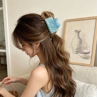 Pince à cheveux élégante de style français, ornée de diamants, faite à la main, en acétate haut de gamme, taille moyenne, pour chignon arrière, style requin