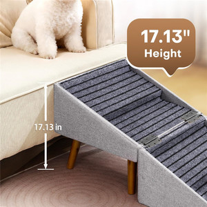 Escalier pour <span class=keywords><strong>chien</strong></span> en bois gain de place pour chiens de petite et moyenne taille, animaux de compagnie âgés, escalade sur le canapé, lit, <span class=keywords><strong>voiture</strong></span>, voyage, antidérapant, ottoman séparé, <span class=keywords><strong>rampe</strong></span> pour chiens - Product Image 5