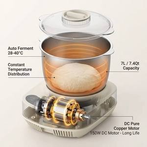 Mélangeur à pâte <span class=keywords><strong>professionnel</strong></span> 7L avec balance intégrée et fonction de fermentation 28-40°C, moteur en cuivre CC 200W, <span class=keywords><strong>pétrin</strong></span> électrique pour boulangerie - Product Image 2