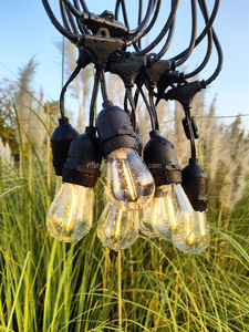 Cadena <span class=keywords><strong>de</strong></span> Luces LED E27 S14 A60 <span class=keywords><strong>de</strong></span> 48 pies (20 m/100 m), Resistente al Agua, Decorativa para Exteriores, Ideal para Fiestas, Campamentos y Patios - Product Image 2
