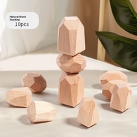 Blocs de construction en bois colorés pour enfants de 2 à 4 ans et de 5 à 7 ans, jouets de construction de pierres simulées pour garçons et filles