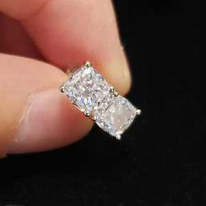 Boucles d'oreilles en diamant taille princesse Orchid, 1,00 ct, couleur D, certifiées GIA, or blanc, style classique pour femme, mariage - Product Image 6