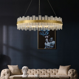 Hot Sale Cheap Pendant <b>Lights</b> Dining <b>Room</b> Nordic Style Modern <b>Led</b> Glass K9 Crystal Ring Chandelier - Product Image 5