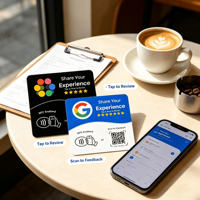 Individuelle RFID 13,56MHz PVC-Zugangskontrollkarte mit Dynamischem QR-Code für Google-Bewertungen, Geschäfte und Kundenfeedback