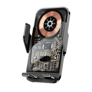 Chargeur sans fil pour voiture <span class=keywords><strong>Induction</strong></span> infrarouge Ouverture et fermeture Navigation Style punk Support transparent pour téléphone portable - Product Image 1