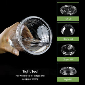 Vasos de Plástico PET Transparentes Desechables de 16 oz con Logotipo Personalizado para Café Helado, Batidos y Granizados, con Tapas y Pajitas - Product Image 4