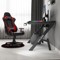 Pieds en métal Offre Spéciale bureau d'ordinateur ergonomique Table de jeu station de travail lumières LED PC ordinateur RGB bureau de jeu